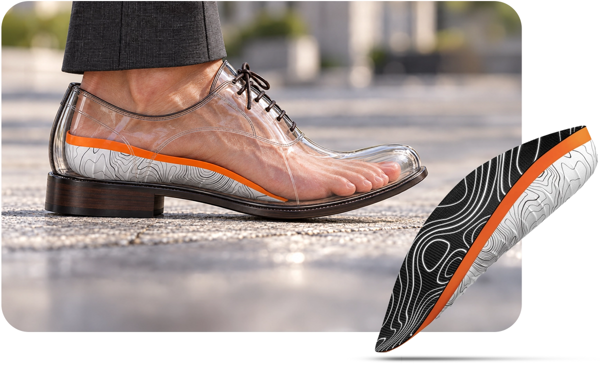 man tying his hiking boot with a Protalus insole displayed in front.